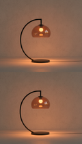 Amber Arc Lamp With Diffused Glow